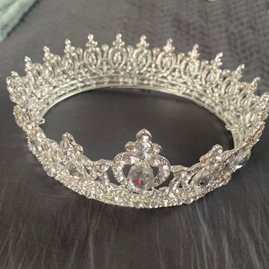 Silver and rhinestone crown